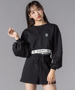 ZIDDY / ジディー セットアップ | 膨れジャガードトレーナー＆ショートパンツセット(130~160cm)