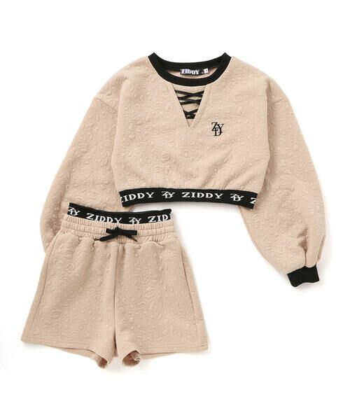 ZIDDY / ジディー セットアップ | 膨れジャガードトレーナー＆ショートパンツセット(130~160cm) | 詳細9