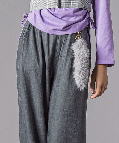 ZIDDY / ジディー その他パンツ | キーホルダー付きサテンライクワイドパンツ(130~160cm) | 詳細8