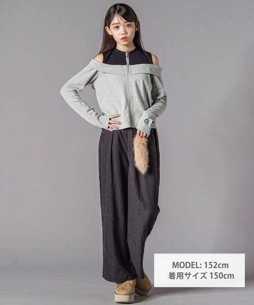 ZIDDY / ジディー Tシャツ | オフショルダージップトップス(130~160cm) | 詳細7