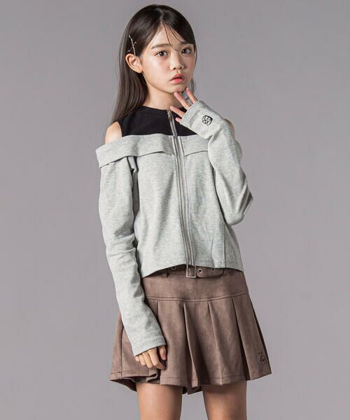 ZIDDY / ジディー Tシャツ | オフショルダージップトップス(130~160cm) | 詳細8