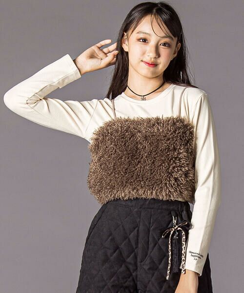 ZIDDY/ジディー ネックレス付きトップス＆ビスチェセット(130~160cm) オフホワイト 130cm