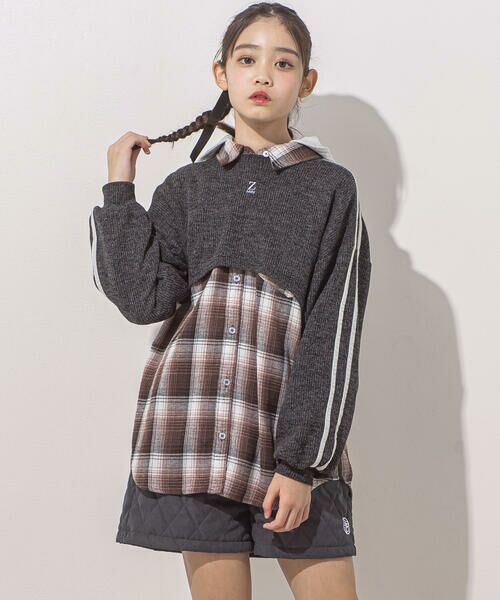 ZIDDY / ジディー その他トップス | メランジニット＆長袖リブTシャツセット(130~160cm) | 詳細6