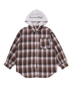 ZIDDY / ジディー シャツ・ブラウス | フード取り外しチェックシャツ(130~160cm)