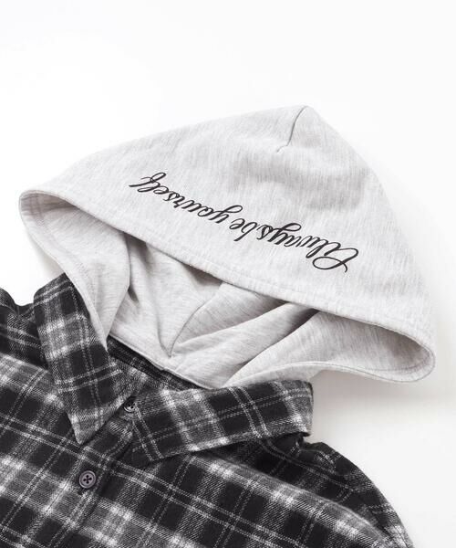 ZIDDY / ジディー シャツ・ブラウス | フード取り外しチェックシャツ(130~160cm) | 詳細7