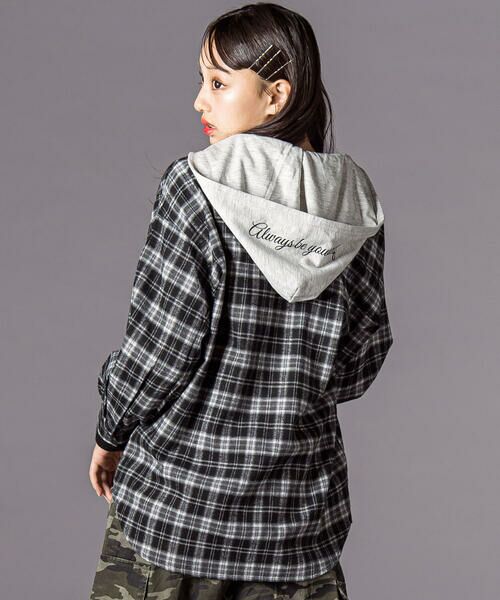 ZIDDY / ジディー シャツ・ブラウス | フード取り外しチェックシャツ(130~160cm) | 詳細4