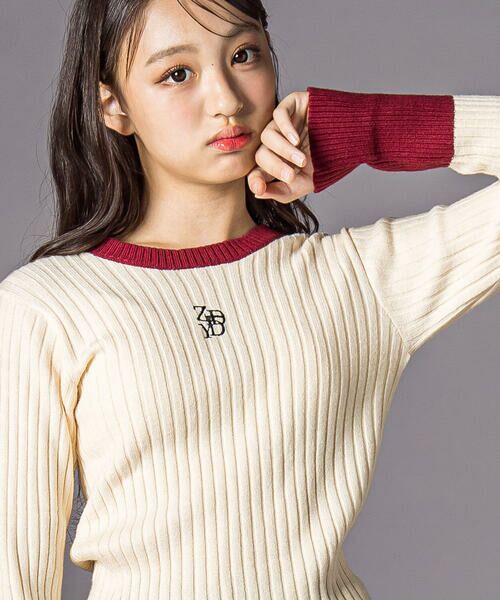 ZIDDY / ジディー ニット・セーター | バイカラーリブニット(130~160cm) | 詳細3