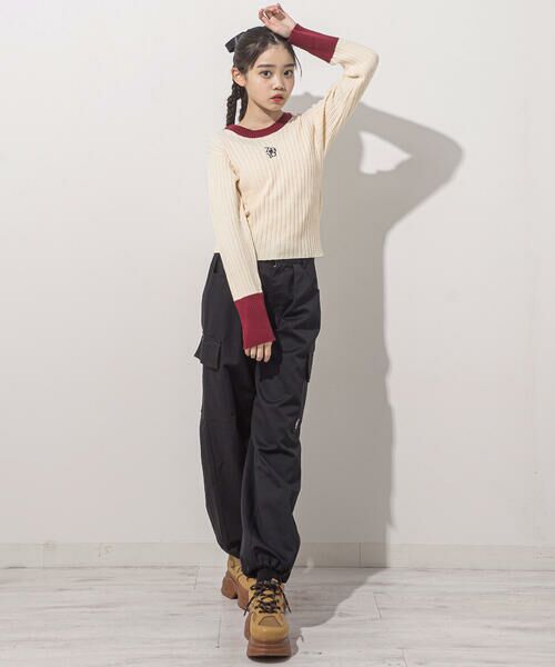 ZIDDY / ジディー ニット・セーター | バイカラーリブニット(130~160cm) | 詳細4