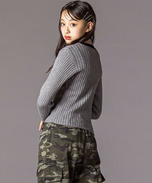 ZIDDY / ジディー ニット・セーター | バイカラーリブニット(130~160cm) | 詳細12