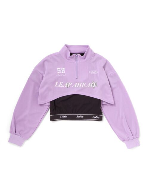 ZIDDY / ジディー その他トップス | ハーフジップドロップショルダートップス＆短丈半袖Tシャツセット(130~160cm) | 詳細10