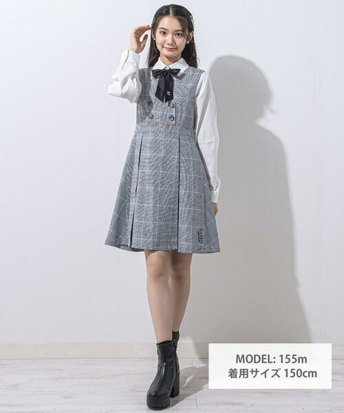 ZIDDY / ジディー ミニ丈・ひざ丈ワンピース | グレンチェックジャンパースカート(130~160cm) | 詳細1