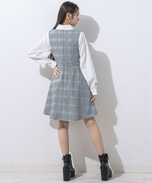 ZIDDY / ジディー ミニ丈・ひざ丈ワンピース | グレンチェックジャンパースカート(130~160cm) | 詳細5
