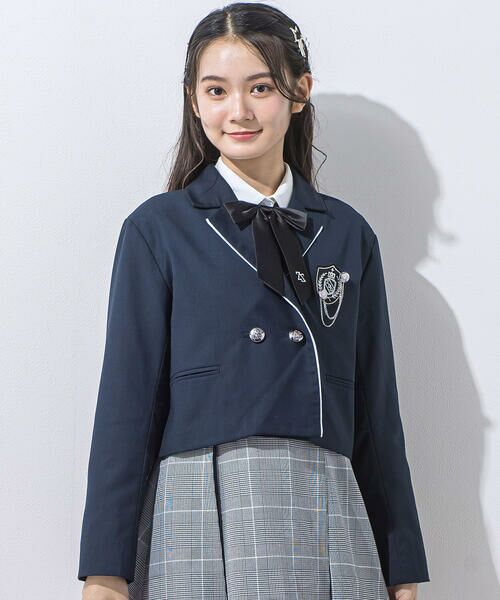 ZIDDY / ジディー テーラードジャケット | 【 ニコ☆プチ 掲載 】短丈ジャケット(140~160cm)(ネイビー)