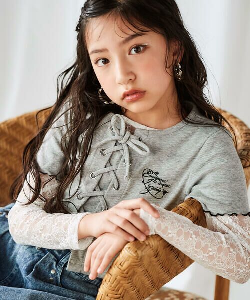 ZIDDY / ジディー その他トップス | チュールレースアップTシャツセット(130~160cm) | 詳細24