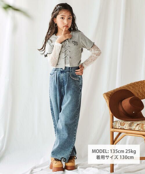 ZIDDY / ジディー その他トップス | チュールレースアップTシャツセット(130~160cm) | 詳細20