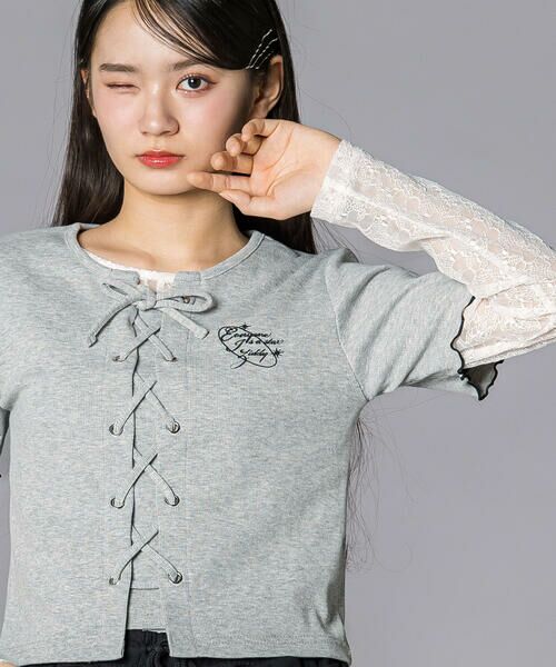 ZIDDY / ジディー その他トップス | チュールレースアップTシャツセット(130~160cm) | 詳細22