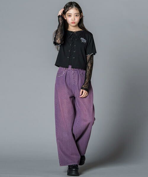 ZIDDY / ジディー デニムパンツ | スタッズデニムワイドパンツ(130~160cm) | 詳細11