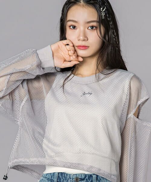 ZIDDY / ジディー その他トップス | メッシュトップス＆タンクトップセット（スポMIXクロップ）(130~160cm) | 詳細3