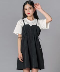 ZIDDY / ジディー ミニ丈・ひざ丈ワンピース | ZIPナイロンキャミジャンパースカート(130~160cm)