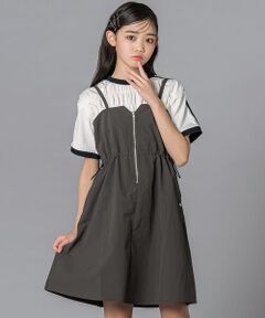 ZIDDY / ジディー ミニ丈・ひざ丈ワンピース | ZIPナイロンキャミジャンパースカート(130~160cm)