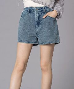 ZIDDY / ジディー デニムパンツ | ラインストーンショートデニムパンツ(130~160cm)