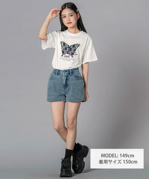 ZIDDY / ジディー デニムパンツ | ラインストーンショートデニムパンツ(130~160cm) | 詳細16
