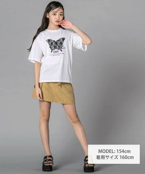 ZIDDY / ジディー Tシャツ | レースバタフライ・スパークルTシャツ(130~160cm) | 詳細2