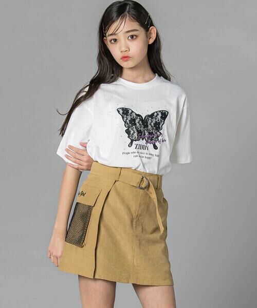 ZIDDY / ジディー Tシャツ | レースバタフライ・スパークルTシャツ(130~160cm) | 詳細3