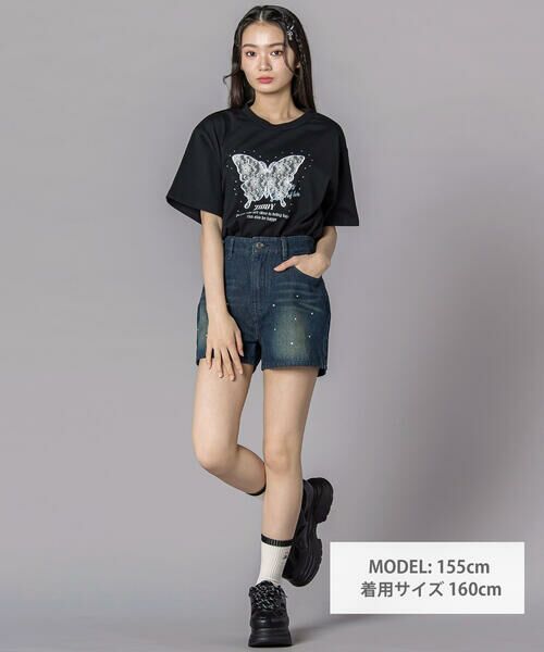 ZIDDY / ジディー Tシャツ | レースバタフライ・スパークルTシャツ(130~160cm) | 詳細13