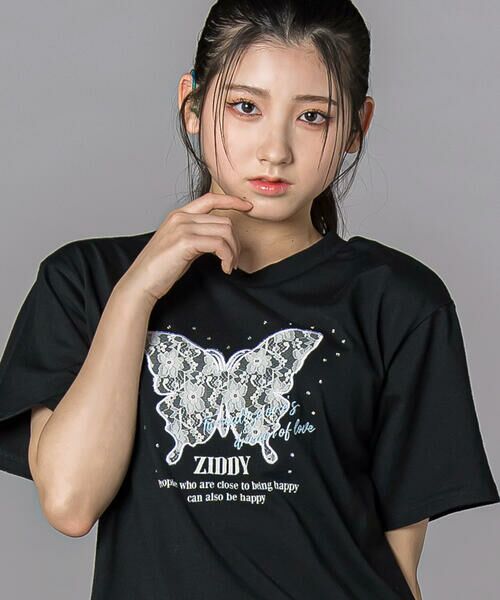 ZIDDY / ジディー Tシャツ | レースバタフライ・スパークルTシャツ(130~160cm) | 詳細15