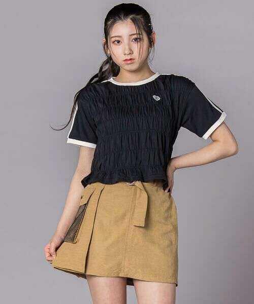 ZIDDY / ジディー Tシャツ | シャーリングトップス(130~160cm) | 詳細16