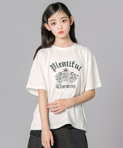 ZIDDY / ジディー その他トップス | レイヤード風 シアーチュール ラメロゴTシャツ130~160cm) | 詳細3