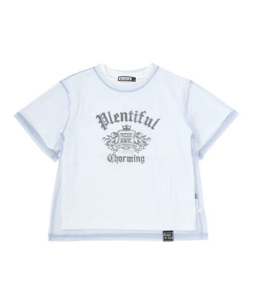 ZIDDY / ジディー その他トップス | レイヤード風 シアーチュール ラメロゴTシャツ130~160cm) | 詳細4