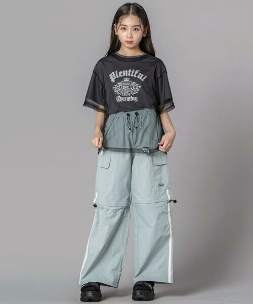 ZIDDY / ジディー その他トップス | レイヤード風 シアーチュール ラメロゴTシャツ130~160cm) | 詳細10