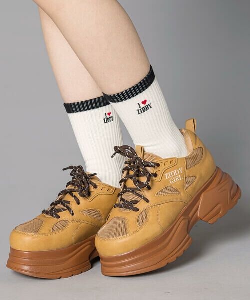 ZIDDY / ジディー ソックス | 【日本製】ハートロゴ刺しゅうソックス(19~24cm) | 詳細1