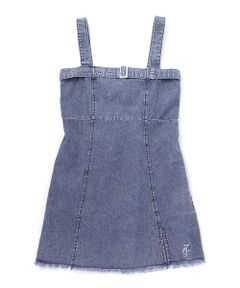 ZIDDY / ジディー ミニ丈・ひざ丈ワンピース | フリンジスリット デニムジャンスカ(130~160cm)