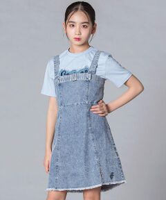 ZIDDY / ジディー ミニ丈・ひざ丈ワンピース | フリンジスリット デニムジャンスカ(130~160cm)