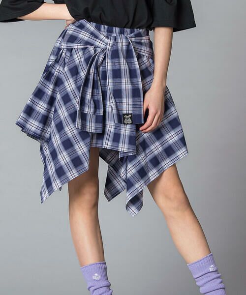 ZIDDY / ジディー その他パンツ | リボンチェック イレヘムスカパン(130~160cm)（ブルー系）