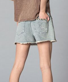 ZIDDY / ジディー デニムパンツ | 【 ニコ☆プチ 】ヒョウ柄ミックス デニム フリンジショートボトム(130~160cm)