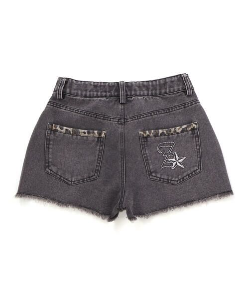 ZIDDY / ジディー デニムパンツ | 【 ニコ☆プチ 】ヒョウ柄ミックス デニム フリンジショートボトム(130~160cm) | 詳細12