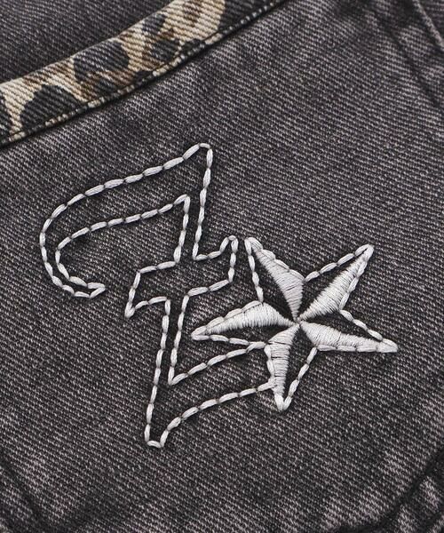 ZIDDY / ジディー デニムパンツ | 【 ニコ☆プチ 】ヒョウ柄ミックス デニム フリンジショートボトム(130~160cm) | 詳細16