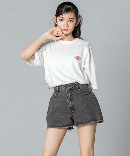 ZIDDY / ジディー デニムパンツ | 【 ニコ☆プチ 】ヒョウ柄ミックス デニム フリンジショートボトム(130~160cm) | 詳細8