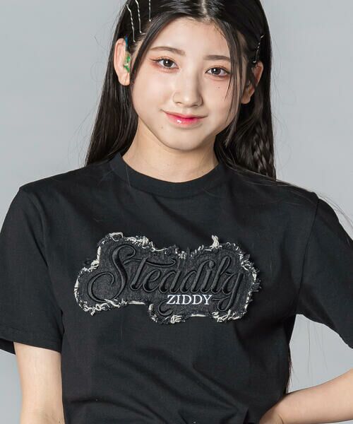ZIDDY / ジディー Tシャツ | デニムワッペン ロゴTシャツ(130~160cm) | 詳細2