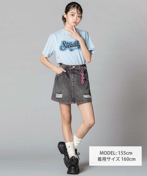 ZIDDY / ジディー Tシャツ | デニムワッペン ロゴTシャツ(130~160cm) | 詳細6