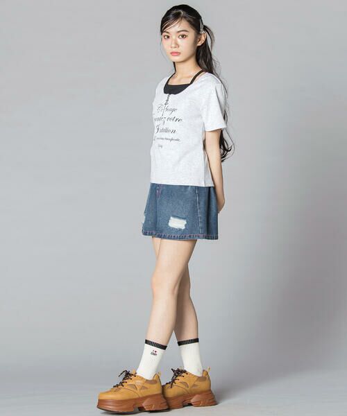 ZIDDY / ジディー Tシャツ | ハーフジップレイヤード風半袖Tシャツ(130~160cm) | 詳細2