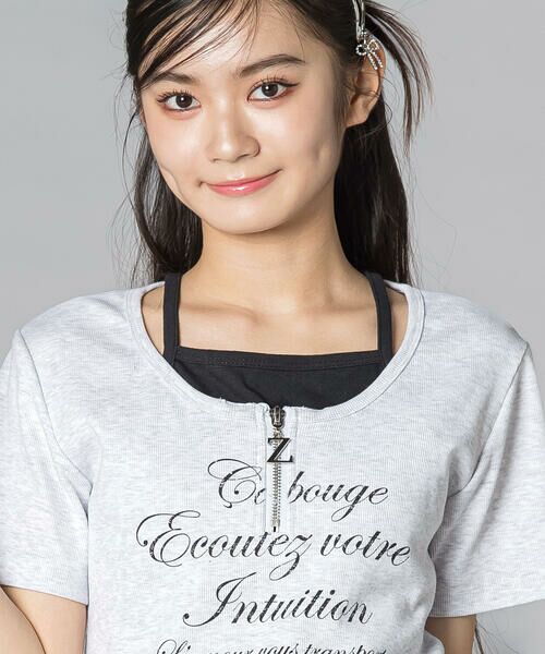 ZIDDY / ジディー Tシャツ | ハーフジップレイヤード風半袖Tシャツ(130~160cm) | 詳細3