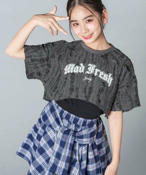 ZIDDY / ジディー Tシャツ | 【 ニコ☆プチ 】ダメージ風ドッキングトップス(130~160cm) | 詳細20