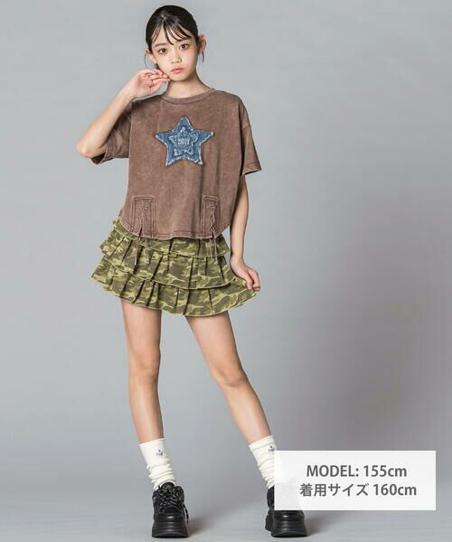 ZIDDY / ジディー Tシャツ | 【 ニコ☆プチ 】デニム星パッチ レースアップトップス(130~160cm) | 詳細5