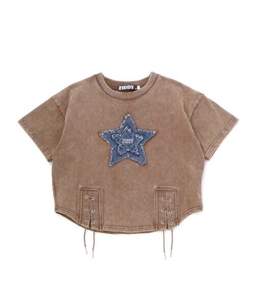 ZIDDY / ジディー Tシャツ | 【 ニコ☆プチ 】デニム星パッチ レースアップトップス(130~160cm) | 詳細8