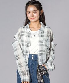 ZIDDY / ジディー その他トップス | シアー短丈チェックシャツ＆タンクトップスセット(130~160cm)